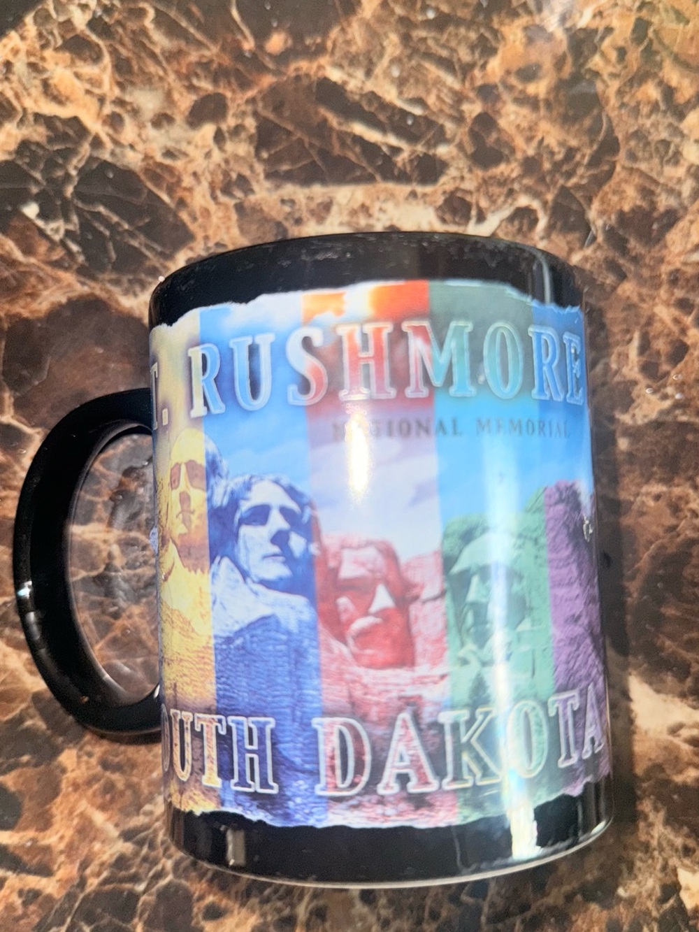 Rushmore South Dakota Black Ceramic Souvenir Mug